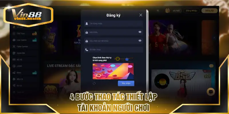 4 bước thao tác thiết lập tài khoản người chơi
